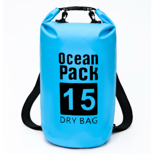 防水バッグ ドライバッグ ウォーターバッグ ブルー 15L 耐久性 防水 ウォータープルーフ 海 川 プール キャンプ 防災